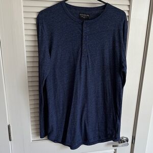 Goodlife Men's Deep Blue Long Sleeve Henley
